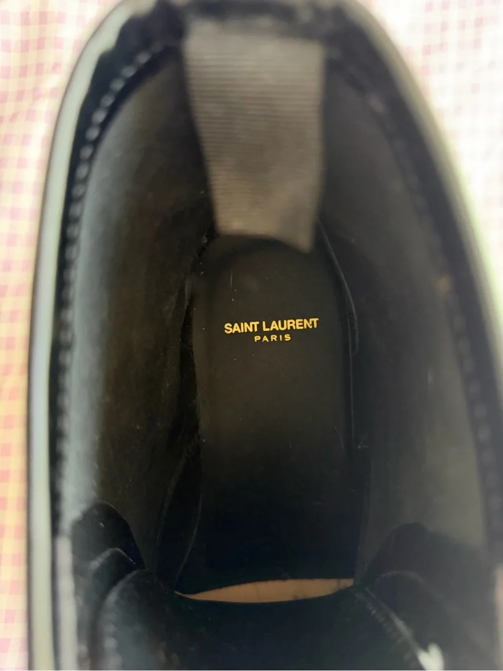 YSL Men's Black Leather Lace-Up Combat Boots never worn size 42.5